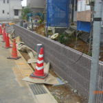 前面道路に面する塀ブロック積み完了